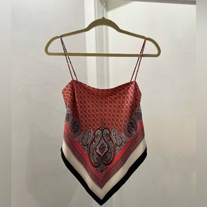 Zara bandana printed scarf top with knot